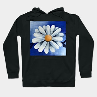 White Daisy Flower Painting Hoodie